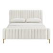 velvet cream bed Tov Furniture Beds Cream