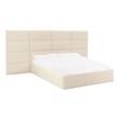 queen platform bed frame with drawers Tov Furniture Beds Cream