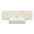 queen headboard with king mattress Tov Furniture Beds Cream