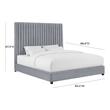 grey velvet king bed Tov Furniture Beds Grey