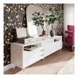 tv console with display cabinet Tov Furniture Console Tables White