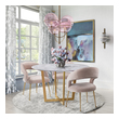 white dining room table with bench Tov Furniture Dining Chairs Blush