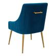 velvet swivel arm chair Tov Furniture Dining Chairs Chairs Navy