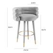 leather stools with backs Tov Furniture Stools Grey