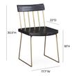 comfortable chaise lounge Tov Furniture Dining Chairs Chairs Matte Black with Brush Brass