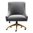 leather wingback accent chair Tov Furniture Accent Chairs Chairs Grey