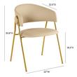 gold velvet chair Tov Furniture Dining Chairs Cream
