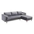 velvet sectional chaise Tov Furniture Sectionals Grey