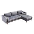 velvet sectional chaise Tov Furniture Sectionals Grey