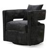 lounge chair beige Tov Furniture Accent Chairs Chairs Black