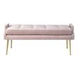 grey velvet ottoman bench Tov Furniture Benches Pink