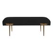 long wood bench with back Tov Furniture Benches Black