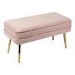 cushioned storage bench with back Tov Furniture Benches Blush