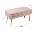 cushioned storage bench with back Tov Furniture Benches Blush