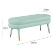 small upholstered bench with back Tov Furniture Benches Sea Foam Green