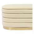 upholstered leather bench Tov Furniture Benches Cream