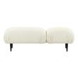 leather tufted bench with back Tov Furniture Benches White