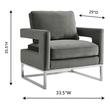 white high back accent chair Tov Furniture Accent Chairs Grey