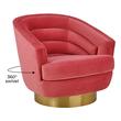 mid century lounge chair and ottoman Tov Furniture Accent Chairs Pink
