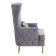 leather lounge chair recliner Tov Furniture Accent Chairs Grey