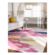 7 by 10 rug size Unique Loom Area Rugs Pink Machine Made; 16x10