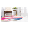 gray ivory area rug Unique Loom Area Rugs Pink Machine Made; 6x6