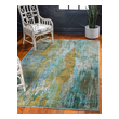 kitchen floor runner rugs Unique Loom Area Rugs Turquoise Machine Made; 16x10
