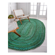 9 x 5 rug Unique Loom Area Rugs Green Hand Braided; 5x3