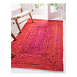 5 ft by 7 ft rug Unique Loom Area Rugs Red Hand Braided; 10x8