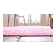 bedroom shag rug Unique Loom Area Rugs Pink/Gray Machine Made; 4x4