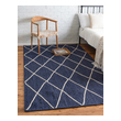 blue and ivory rug Unique Loom Area Rugs Navy Blue/Ivory Hand Braided; 11x8
