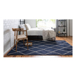 buy area rugs Unique Loom Area Rugs Navy Blue/Ivory Hand Braided; 9x6