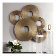 room wall drawing Uttermost Metal Wall Art A 3-dimensional Layering Of Spiraled Iron Rings Featuring A Soft Gold Finish. May Be Hung Three Ways.