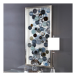 bath shower box Uttermost Shadow Box Abstract In Design, This Art Features Overlapping, Blow Torched Iron Discs With Hand Painted Acrylic Accents In Tones Of Silver, Brown, Blue, And Green. The Art Is Under Glass And Is Encased By A Lightly Antiqued Silver Leaf Shadow Box. May Be Hung Horizontal Or Vertical.