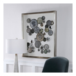 bath shower box Uttermost Shadow Box Abstract Wall Art Features Overlapping, Blow Torched Textured Iron Discs In Tones Of Silver, Charcoal, Rust, Blue, And Green. The Art Is Under Glass And Is Encased By A Lightly Antiqued Silver Leaf Shadow Box. May Be Hung Horizontal Or Vertical.