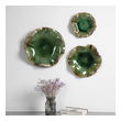 large paintings for living room Uttermost Floral Wall Art Wall Art A Trio Of Ceramic Flowers With Detailed Veining, Glazed In Forest Green With Brown Edges. May Be Hung On Wall Or Used As Tabletop Accessory. Sizes: Sm-11x3x11, Med-15x3x15, Lg-18x4x18