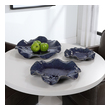 word wall art Uttermost Ceramic Wall Décor A Trio Of Ceramic Flowers With Detailed Veining, Glazed In A Rich Cobalt Blue. May Be Hung On Wall Or Used As Tabletop Accessory. Sizes: Sm-11x3x11, Med-15x3x15, Lg-18x4x18