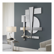 oval mirror design Uttermost Mirrored Wall Art This Striking Modern Wall Accent Features An Array Of Geometric Shapes In Brushed Nickel Finished Iron With Mirrored Accents.
