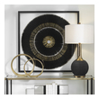glass wall decor for living room Uttermost Framed Wall Art Handcrafted By Skilled Artisans, This Wall Decor Features A Striking Black And Gold Leaf Medallion. Artwork Is Set Against A White Linen Backing In A Black Shadowbox Style Pine Wood Frame Under Glass.