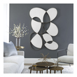 wall art wall Uttermost Metal Wall Art Contemporary Wall Panel Showcases An Elegant Curved Silhouette Featuring A Solid Iron Frame Finished In Gold Leaf, Accented By Back-painted White Glass Accents. May Be Hung Horizontal Or Vertical.