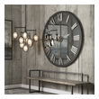 large wall hanging clocks Uttermost Wall Clocks Distressed Rustic Bronze With Silver Highlights And Mirrored Face.  Quartz Movement Ensures Accurate Timekeeping. Requires One "AA" Battery.