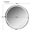 modern silver wall mirror Uttermost Brushed Nickel Round Mirror Refined Metal Frame Finished In A Plated Brushed Nickel, Displaying Layers Of Depth Surrounding A Floating Bevel Mirror. Carolyn Kinder