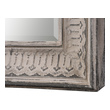 french floor mirror Uttermost Aged Gray Arch Mirror Hand Forged Iron Featuring An Embossed Decorative Design, Finished In A Distressed Taupe Ivory Wash, With Aged Gray Undertones.