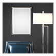 standing floor mirror with lights Uttermost Metallic Silver Mirror Clear Acrylic Rods Surrounding A Metallic Silver Leafed Metal Frame, Creating A Simple Yet Elegant Mirror Piece That Adds A Taste Of Contemporary To Any Room.