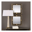 uttermost mirrors on sale Uttermost Gold Square Mirrors Forged Iron Featuring Three Dimensional Depth, Hand Finished In A Lightly Antiqued Gold Leaf.