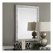 wall decor ideas mirrors Uttermost Metallic Silver Mirror Solid Wood Frame Featuring An Embossed Wavy Texture, Finished In A Metallic Silver With A Light Gray Wash.