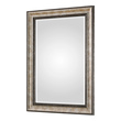 home goods framed mirrors Uttermost Antiqued Silver Mirror Sharply Sloped Design With A Nicely Curved Outer Edge, Finished In A Two Tone Antiqued Metallic Silver And Rustic Dark Bronze.