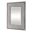 brown oval bathroom mirror Uttermost Aged Gray Rectangle Mirror Hand Forged Iron Featuring An Embossed Decorative Design, Finished In A Distressed Taupe Ivory Wash, With Aged Gray Undertones.