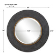 bathrooms with oval mirrors Uttermost  Round Mirror This Round Mirror Features A Sleek, Solid Wood Constructed Outer Frame That Is Finished In Mottled Charcoal Concrete Look, Accented With A Raised Antique Gold Inner Ledge. The Mirror Incorporates A 1" Bevel.
