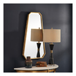 tall stand mirror Uttermost  Modern Mirror This Metal Mirror Features A Modern, Octagon Design That Boasts Clean Edges With Light Distressing And A Metallic Gold Leaf Finish. The Mirror Has A Generous 1 1/4" Bevel.
